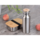 Brotdose und Trinkflasche mit Holzdeckel, UVP: 32,99 Euro