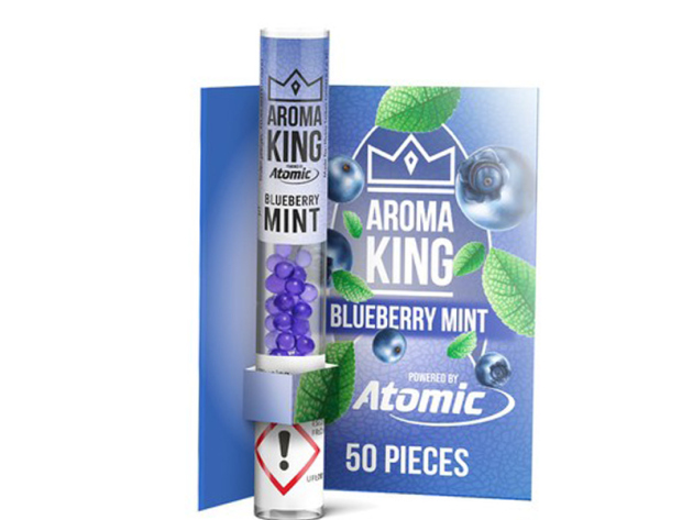 Aroma King Pen Applikator Aromakugeln "Blueberry Mint" (Blaubeere Minze); Packung mit 50 Kugeln; nachfüllbar