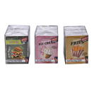 Streichhölzer PROF "Fast Food/ Ice Cream/ Fries/ Hot Dogs" 55mm; 3x 100 Stück