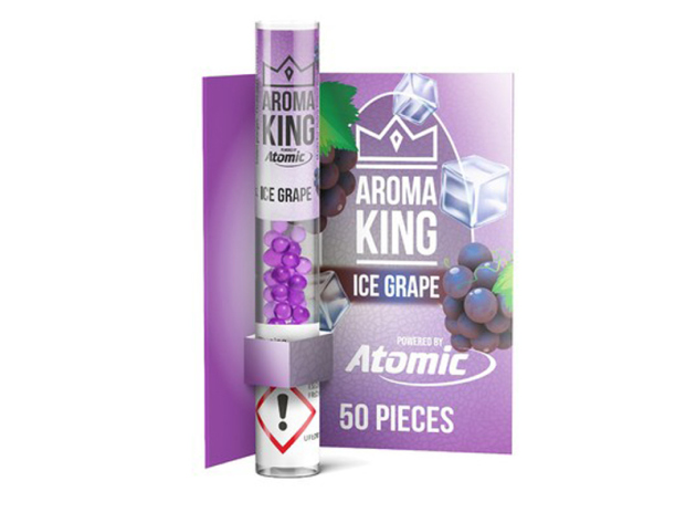 Aroma King Pen Applikator Aromakugeln "Ice Grape" (gekühlte Trauben), Packung mit 50 Kugeln; nachfüllbar