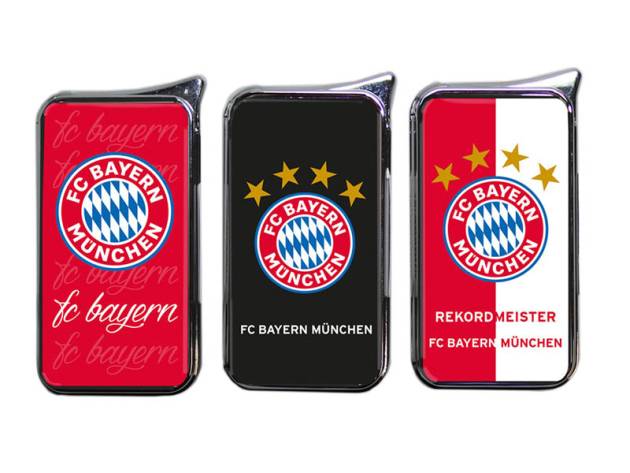Metallfeuerzeuge "FC Bayern Mettal Chrom" 12er Display