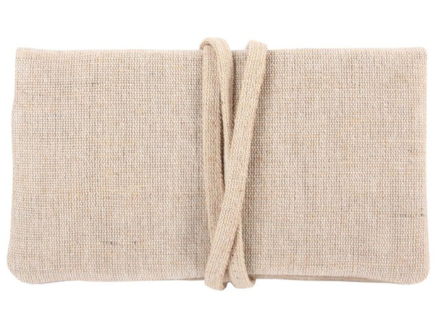 Drehertasche Jute mit Wickelverschluss, beige, 10cm