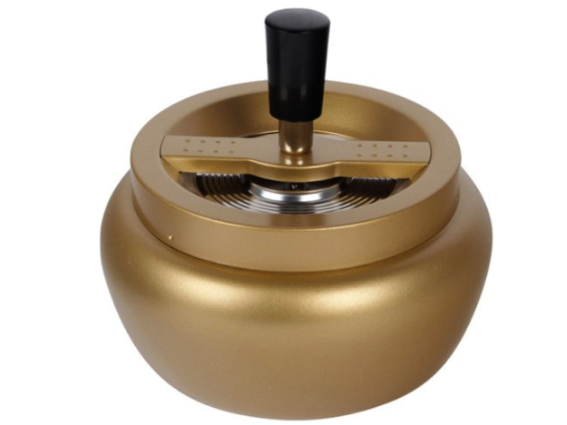 Drehaschenbecher "Gold"; Ø 13 cm