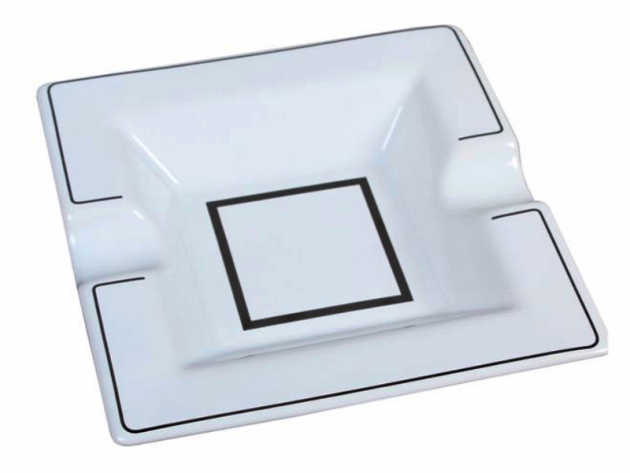 Zigarrenaschenbecher  Keramik, 2 Ablagen,  weiss