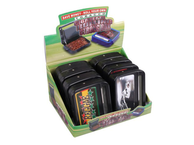 Zigaretten Rollbox "Reggae" PVC 80mm; 8er Display