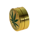 Grinder "Hanfblatt" gold; 3-tlg.; Höhe 1,75 cm; Ø 4 cm
