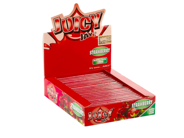 Juicy Jay`s Strawberry  King Size Slim 24 Hefte je 32 Blatt