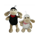 Pl&uuml;sch Schaf mit Halstuch, beige und schwarz, 30 cm,...