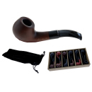 Pfeife "Excellent" braun u. schwarz mit Kunststoffmundstück, 9 mm Filter