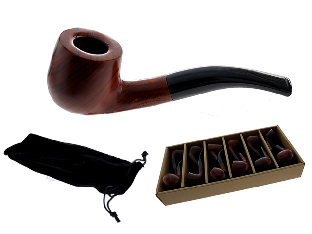 Pfeife "Excellent" braun u. schwarz mit Kunststoffmundstück, 9 mm Filter
