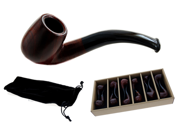 Pfeife "Excellent" nussbaum/schwarz, mit Kunststoffmundstück, 9 mm Filter