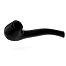 Pfeife "Excellent" schwarz Lack mit Kunststoffmundstück, 9 mm Filter