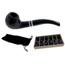 Pfeife "Excellent" schwarz, mit Kunststoffmundstück, 9 mm Filter