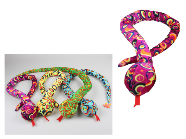 Plüsch Satin-Schlange, 54cm, 4-fach sortiert, einzeln