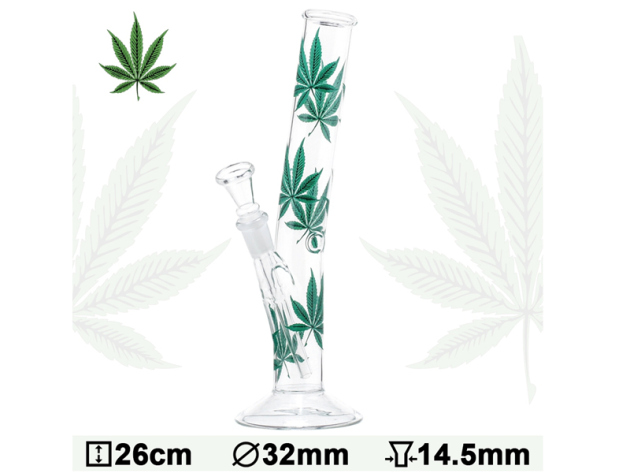 Glasbong "straight Multi Leaf" Höhe 26 cm, Ø 32  mm