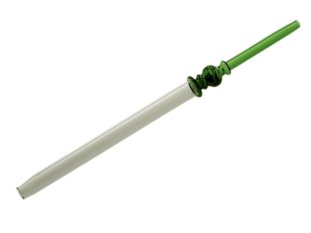 Mundstück aus Glas; Länge 39 cm; grün