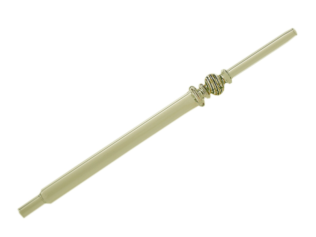 Mundstück aus Glas; Länge 39 cm; weiß