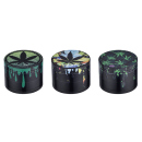 Grinder "Tropfende Hanfblätter" Metall; 4-tlg.; 5.0 x 3.7cm