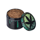 Grinder "Tropfende Hanfblätter" Metall; 4-tlg.; 5.0 x 3.7cm