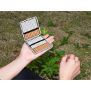 Zigarettenetui "Schlangenhaut" für 20 Zig., mit Gummiband, farbl. sort., 12er Display