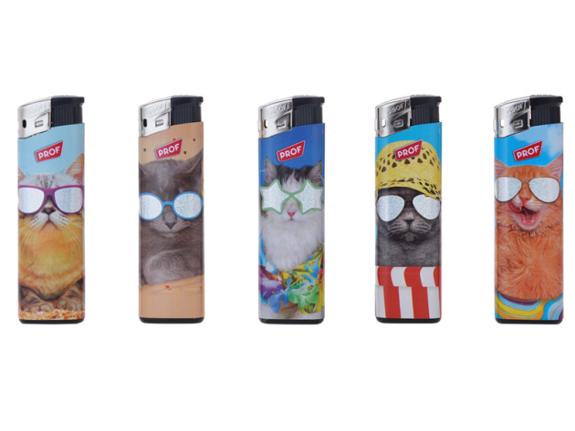 Elektrofeuerzeuge "Summer Cats" 50er Display