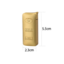 Metallfeuerzeuge "Goldbarren" ; gelbe Softflamme, 12er Display