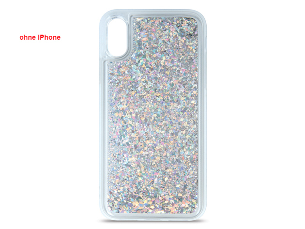 Handyhülle TPU mit flüssigem Glitzer in silber für Iphone12 mini