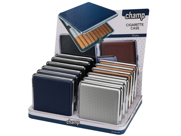 Zigarettenetui "Diamond" für 20 Zig., mit Gummiband, farbl. sort., 12er Display