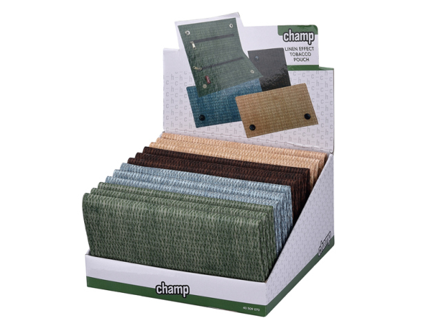 Drehertasche "Leinenstrucktur" 4-farbig sortiert, 162x90 mm, 12er Display