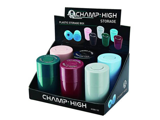 Kunststoff "Storage Box" Safe, Luftdicht, 6 Farben, 6.0 x 10.0cm 6er Display