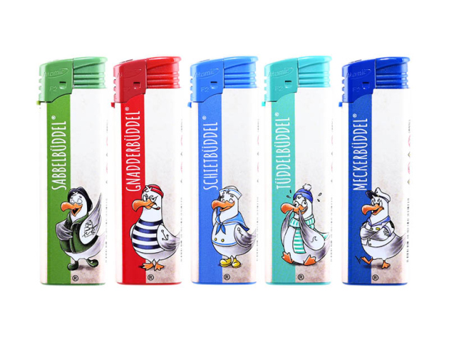 Elektrofeuerzeuge "Schietbüddel" 50er Display