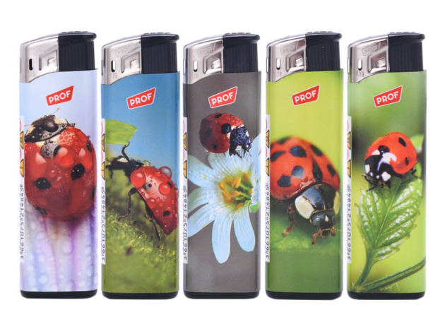 Elektrofeuerzeuge "Lady Bugs" Marienkäfer, 50er Display