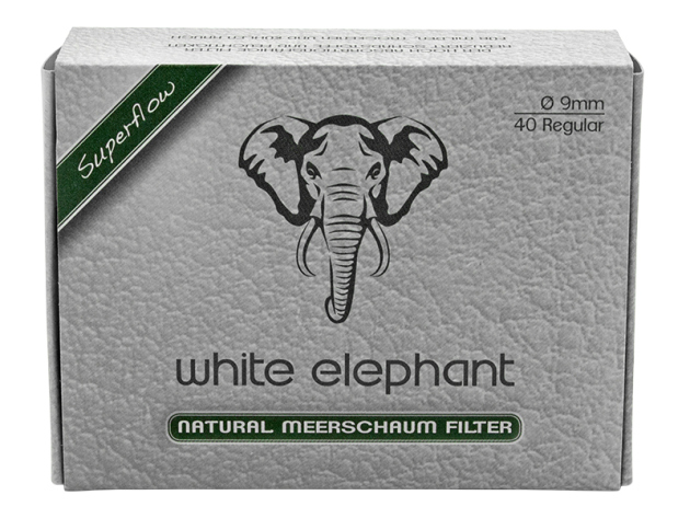 White Elephant Natur-Meerschaumfilter  Size Ø 9 mm; 40 Stück