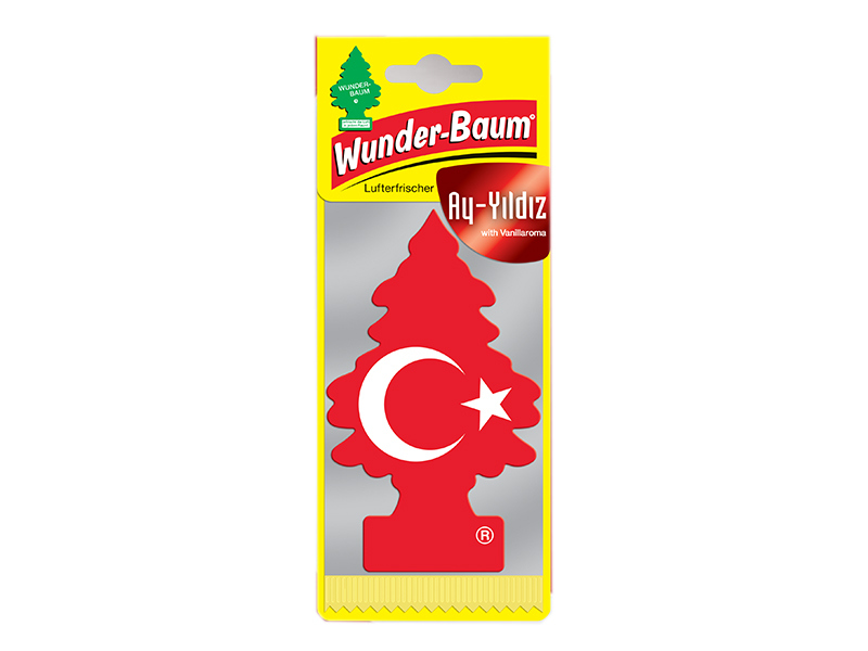 Wunderbaum Vanilla Pride Ay Yildiz avec drapeau turc, parfum vanille,  désodorisant, arbre parfumé, 1 pièce : : Auto et moto