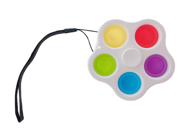 POP IT Stressabbau Spiel S, weiß Mini Schlüsselbund; Ø 7,5 cm, einzeln