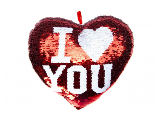 Pailletten - Herzkissen "I Love You"