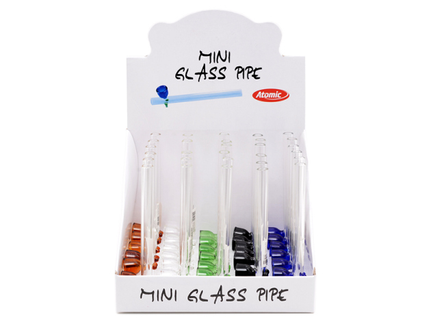 Glaspfeifen "Mini Transparent", 30er Display, 5fach sortiert