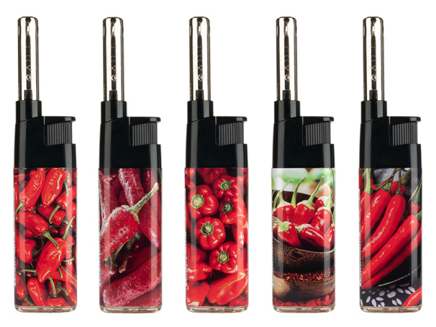 Stabfeuerzeuge Mini "Chili"; 50er Display