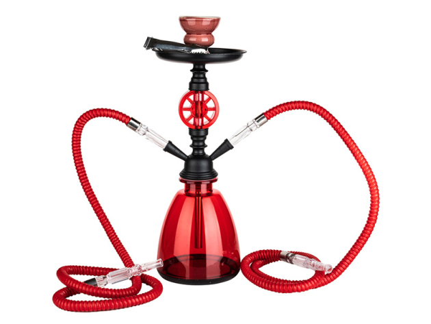 Shisha "One Circle" rot, 35cm, 2 Schläuche