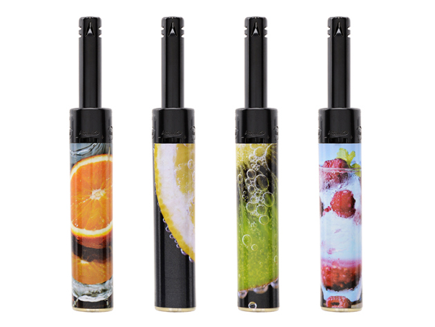 Stabfeuerzeuge Mini "Früchte" 24er Display