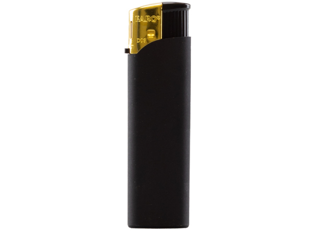 Elektrofeuerzeuge "Black Rubber - Gold Cape", 50er Display