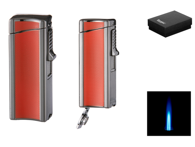 Zigarrenfeuerzeug "Dark Gun" rot gebürstet; mit Bohrer