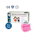 Medizinische-Kinder-Maske rose Typ II R 3-lagig 10x5er Box