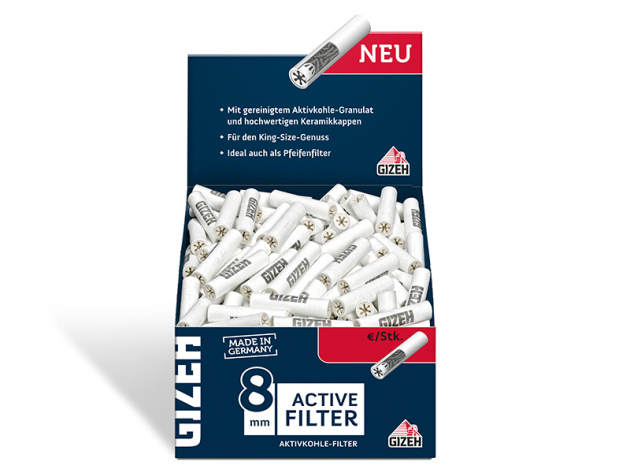 Gizeh Aktivkohlefilter Size Ø 8mm Greifbox 200 Stück