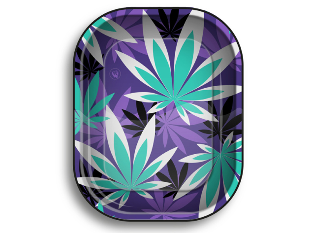 Metall Drehunterlage "Leaves 35 Blue", 18 x 14 cm