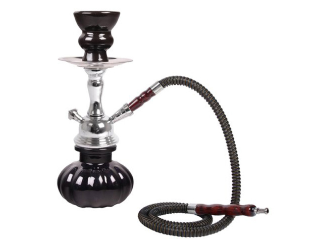 Shisha "LOTUS" schwarz, 25 cm, 1 Schlauch