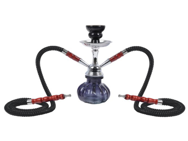 Shisha "FORTUNA" schwarz, 25 cm, 2 Anschlüsse
