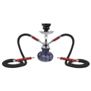 Shisha "FORTUNA" schwarz, 25 cm, 2 Anschlüsse