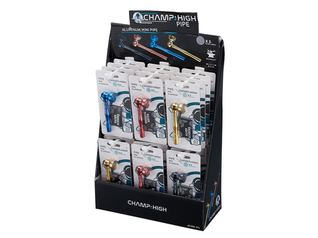 Handpfeifen "Mini Alu" Metall, 8,5cm; 24er Display