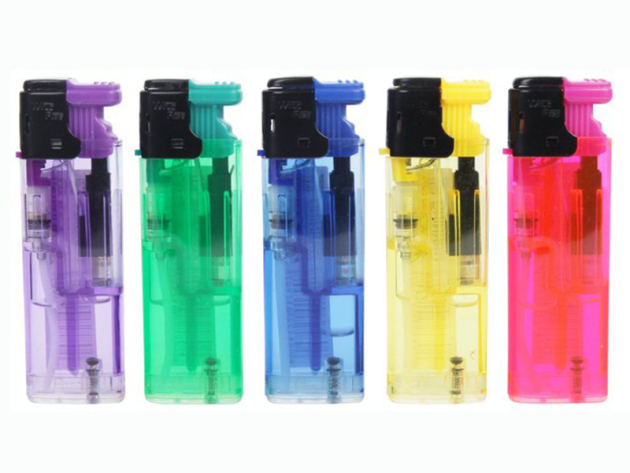 Sturmfeuerzeuge "Transparent " , 5-farbig sortiert, 50er Display